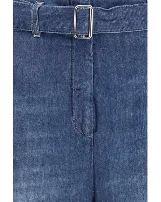 True Royal Blue Cotton Shorts With A Belt Bermuda