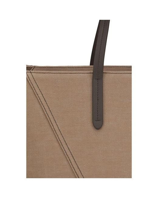 Brunello Cucinelli Brown Beige Cotton Shoulder Bag for men