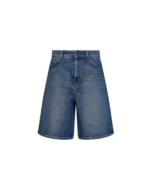 Weekend by Maxmara Blue Bermuda Shorts Wkddonnola Denim Cotton