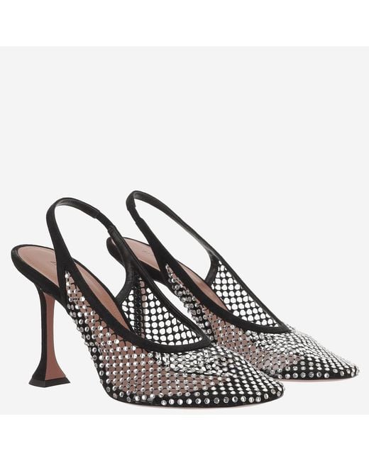 AMINA MUADDI Black Pumps Dolly Crystal Suede