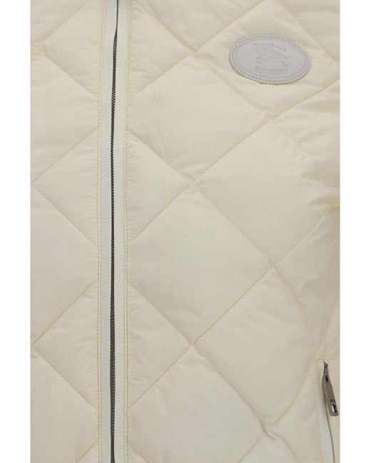 Burberry White Quilted Knit Cardigan Polyamide