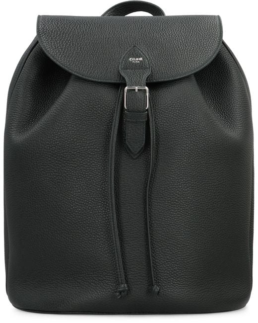 Céline Black Large Leather Backpack Calf Backpacks for men