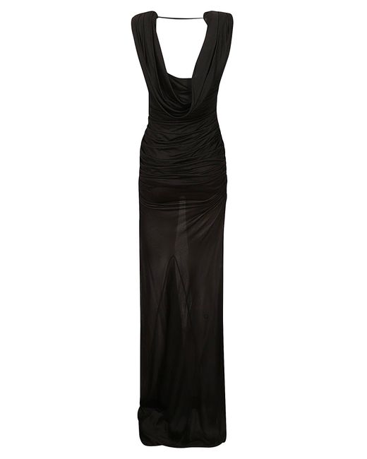 Blumarine Black Loose-Fit Sleeveless Long Dress