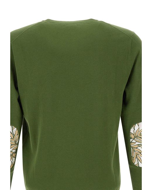 Sun 68 Green Round Elabow Fancy Cotton Sweater for men