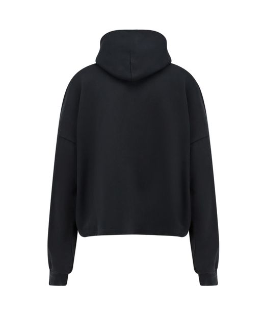 Balenciaga Black Cropped Cotton Sweatshirt