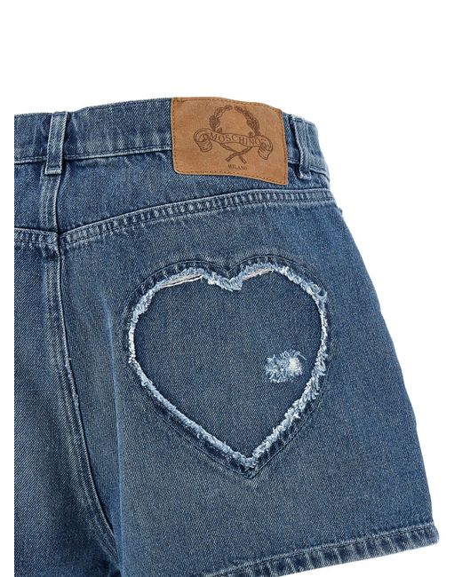 Moschino Blue 'Heart' Shorts