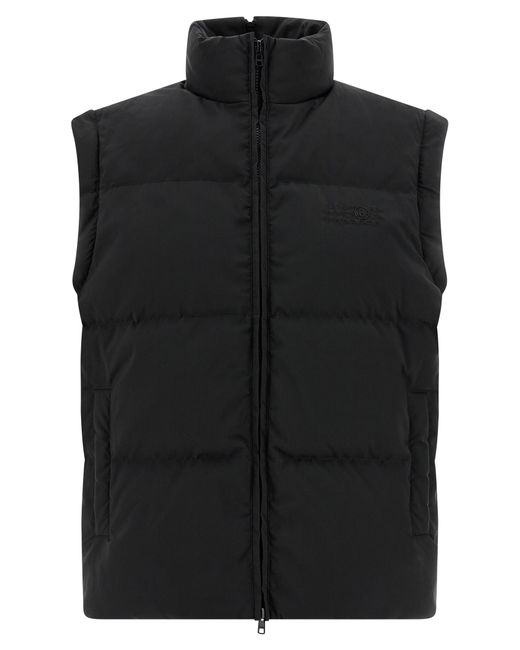 MM6 by Maison Margiela Black Numeric Signature Mm6 Embroidery Down Jacket Polyester Jacket, Parka, Casual