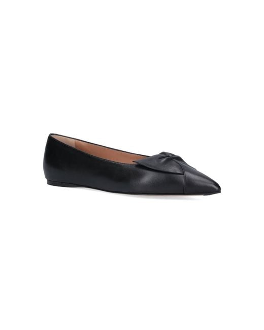 Ferragamo Black Pointed Toe Nappa Flats