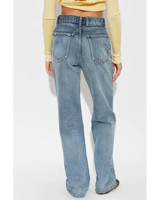 Maison AlaïA Blue Jean Droit En Denim Bleu