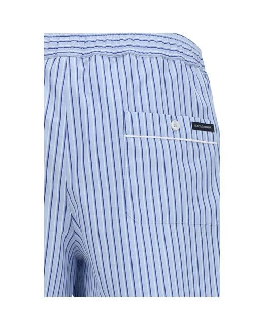 Dolce & Gabbana Blue Cotton Bermuda Shorts for men