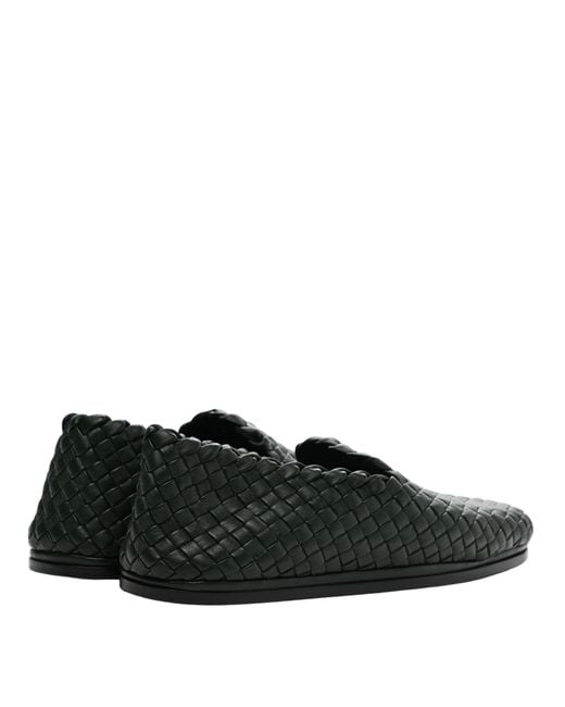 Bottega Veneta Black Nappa Intrecciato Loafers for men