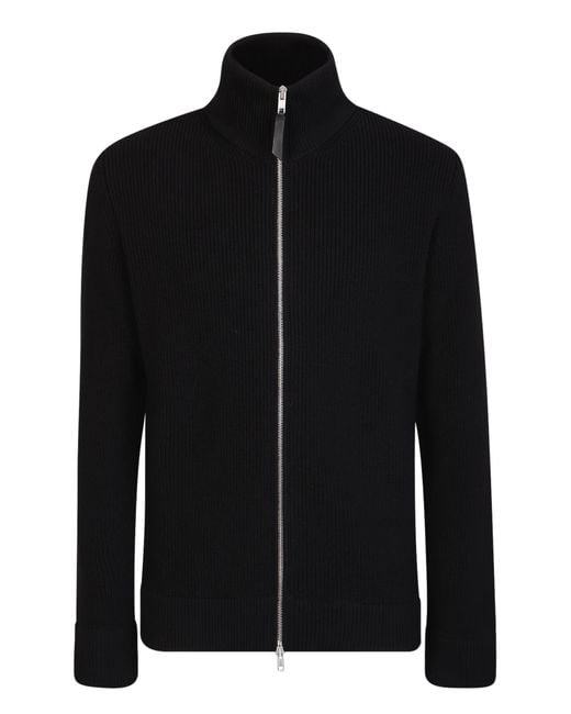 Maison Margiela Black Knitted Cardigan With Zip for men