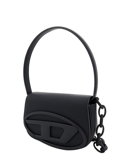 DIESEL Black 1dr-iconic Shoulder Bag In Matte Leather