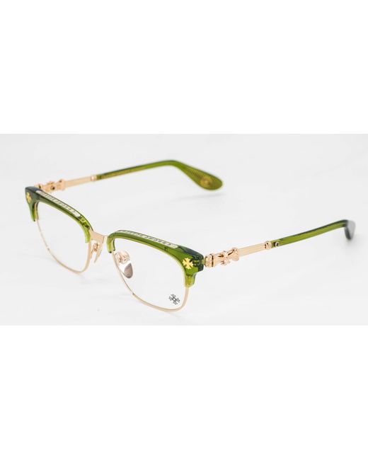 Chrome Hearts Black Bonennoisseur Ii - Dark Olive / 18k Gold Rx Glasses