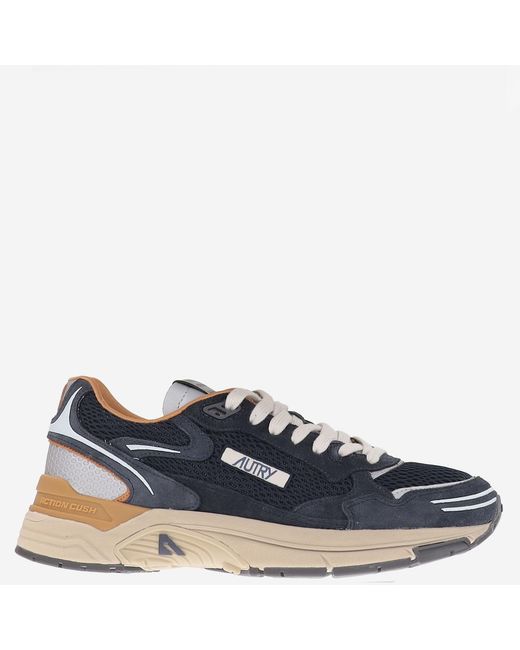 Autry Blue Sneakers Hyperway Leather/Mesh Trainers for men