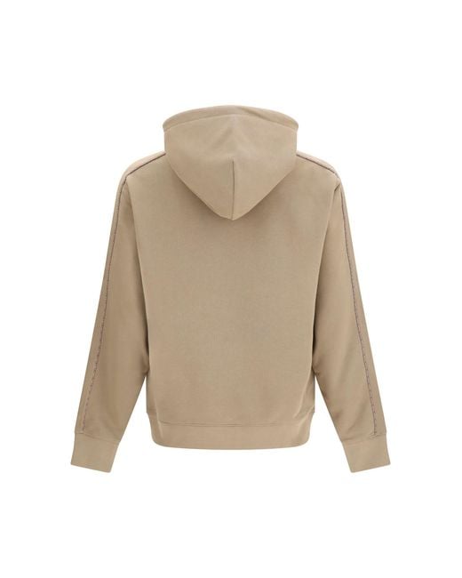 Burberry Natural Check Hoodie With Drawstrings Cotton; Elastane Sweatshirts for men