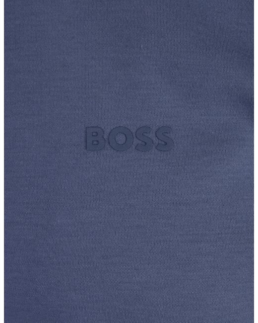 Boss Blue Cerulean Slim Fit Polo Shirt With Striped Collar for men