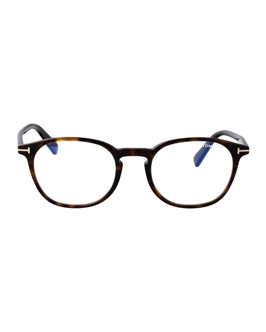 Tom Ford Brown Round Optical Ft5294 001