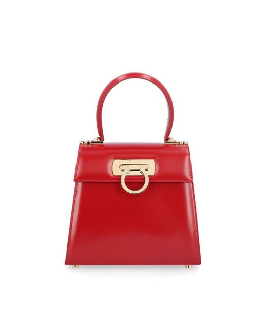 Ferragamo Red Iconic Small Top Handle Bag