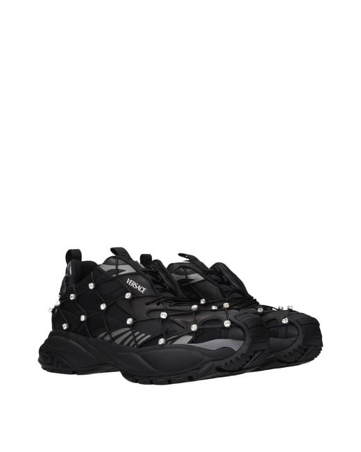 Versace Black Fabric Sneakers for men