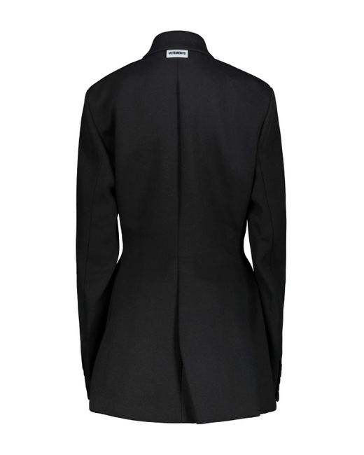 Vetements Black Hourglass Molton Tailored Jacket Clothing