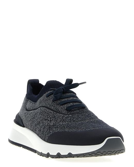 Brunello Cucinelli Black Cotton Athletic Sneakers for men