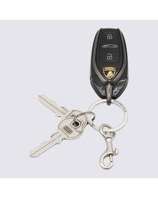 Balenciaga White Metal Lamborghini Key Ring for men
