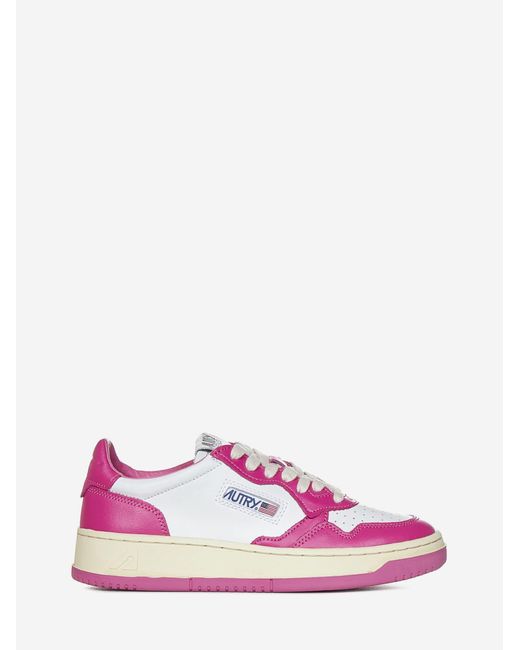 Autry Cotton Medalist Low Sneakers in Pink - Save 27% | Lyst