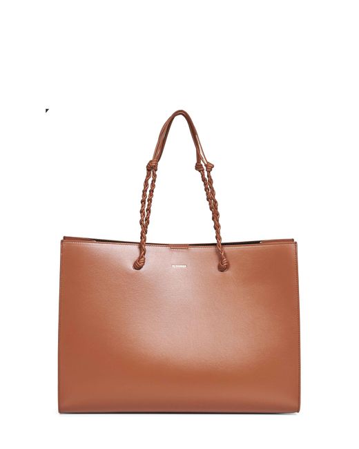 Jil Sander Brown Tan Tangle Tote Bag