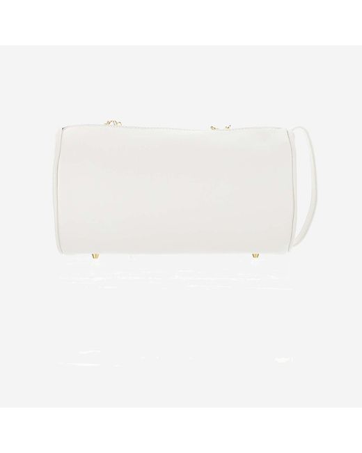 Patou White Eco Leather Barrel Bag Polyurethane Shoulder