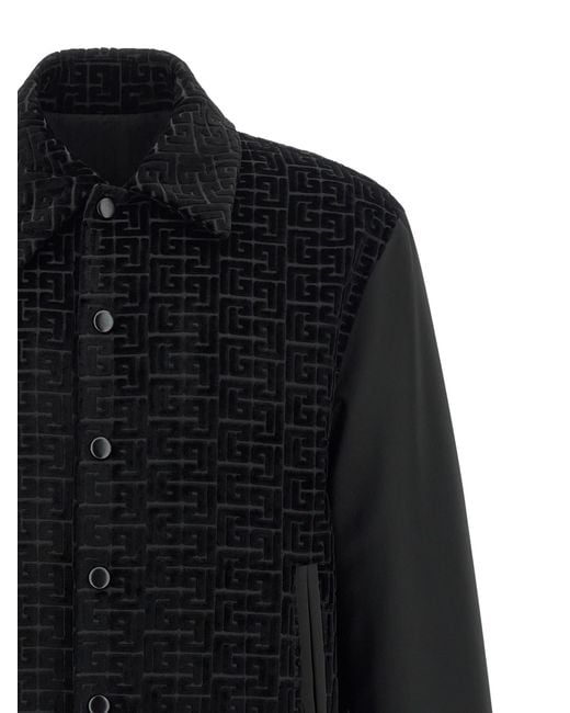 Balmain Black Velvet Bomber Jacket for men