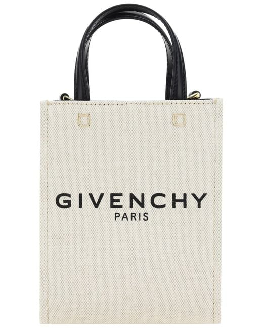 Givenchy Natural Mini G-tote Canvas & Leather Vertical Shopping Bag