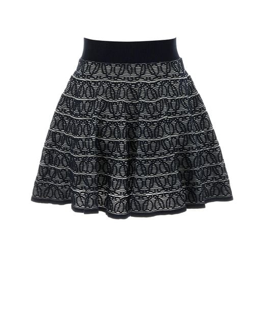 Loewe Black Jacquard Knit Skater Skirt