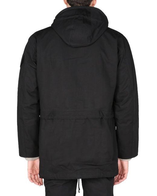 ArkAir Black Hooded High Neck Jacket for men