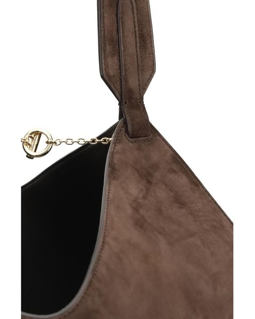 Khaite Brown Lotus Small Shoulder Bag Calf Leather Bos Taurus
