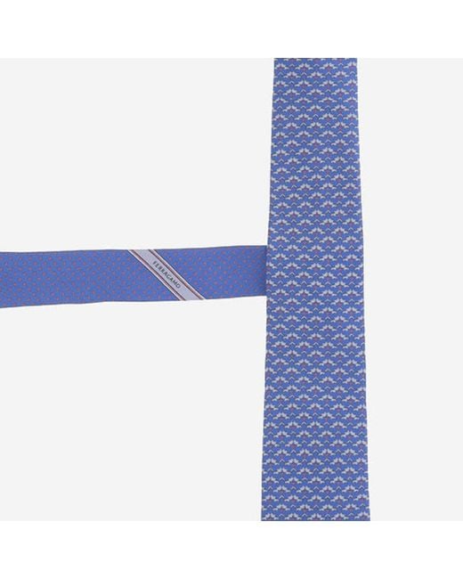 Ferragamo Blue Silk Tie Ties & Bow for men