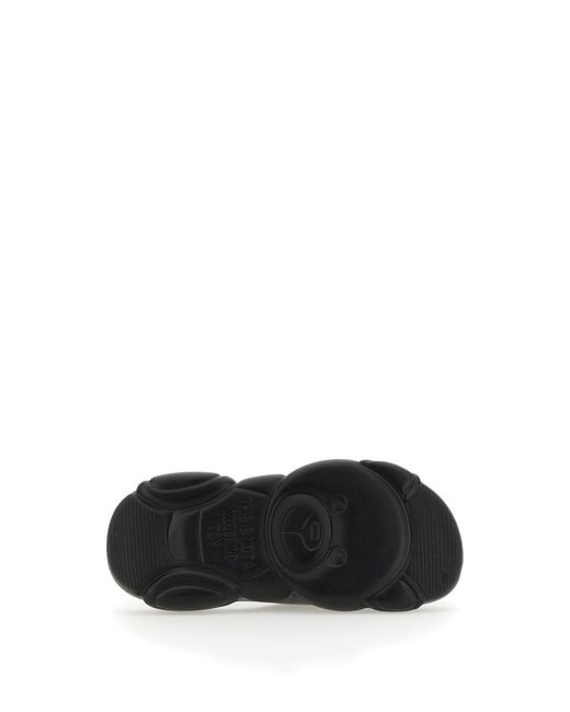 Moschino Black Rubber Teddy Sole Mules Ethylene Vinyl Acetate Sandal