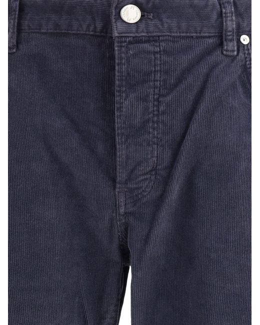 PT Torino Blue Corduroy Design Pants for men