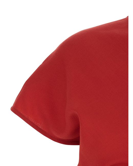 Totême Red Dress Crew Neck Wool