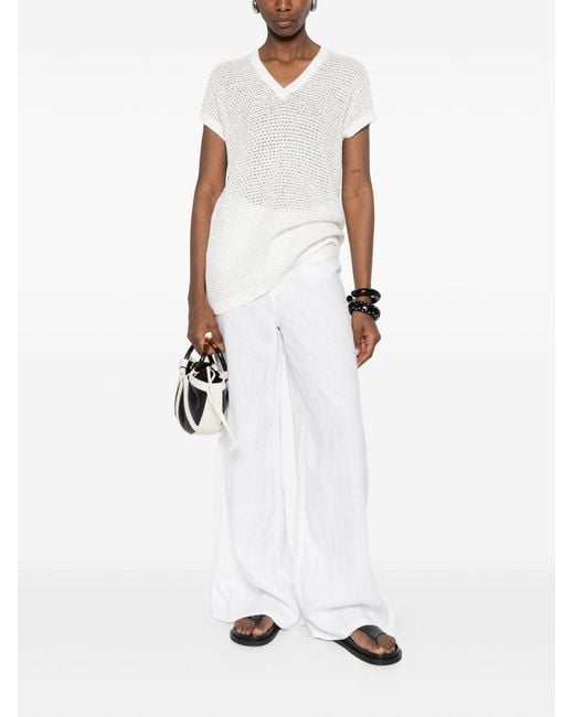 Fabiana Filippi White Openwork Top