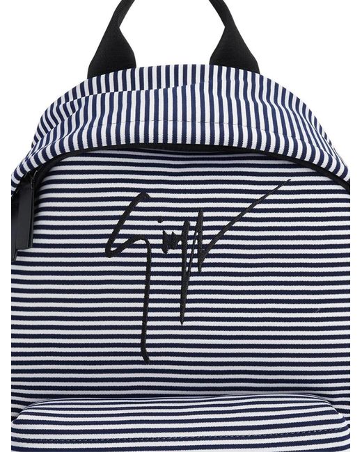 Giuseppe Zanotti Blue Signature Logo Mini Backpack 26X13X9 Cm for men