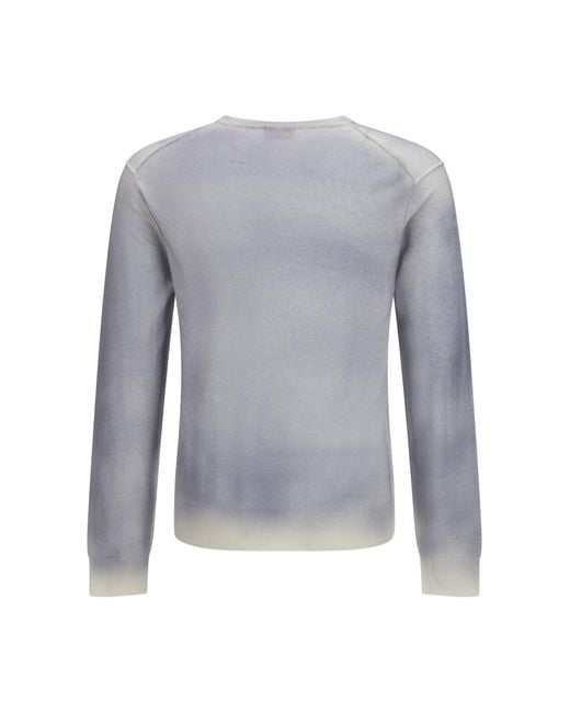 Aragona Cashmere Blue Crewneck Woolen Sweater Merino Wool Ovis Aries for men