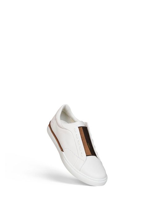 Fendi White Smooth Leather City Low-Top Sneakers for men