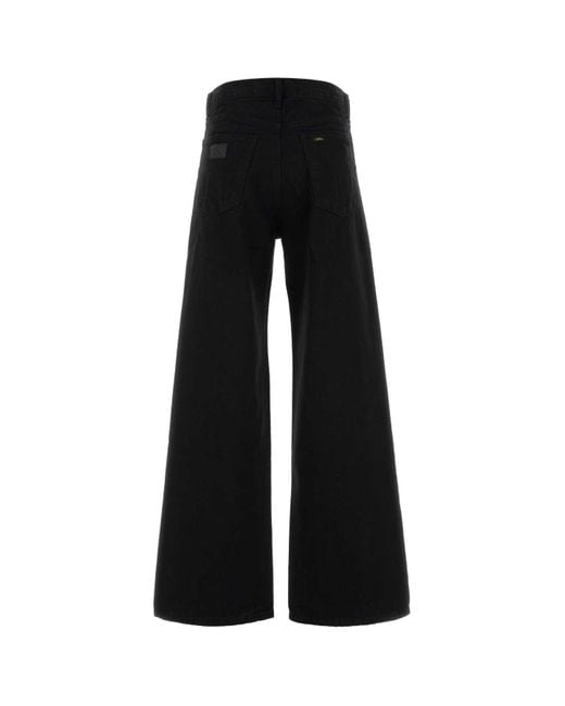 Lois Black Denim Skater Wide-Leg Jeans
