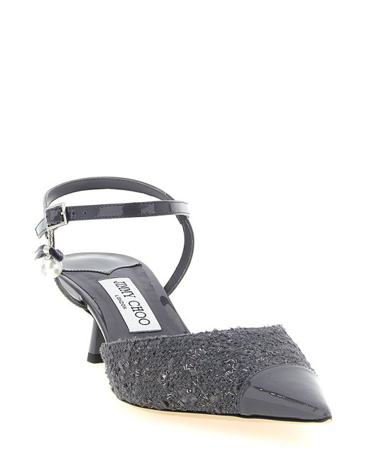 Jimmy Choo White Graphite Slingback Pumps