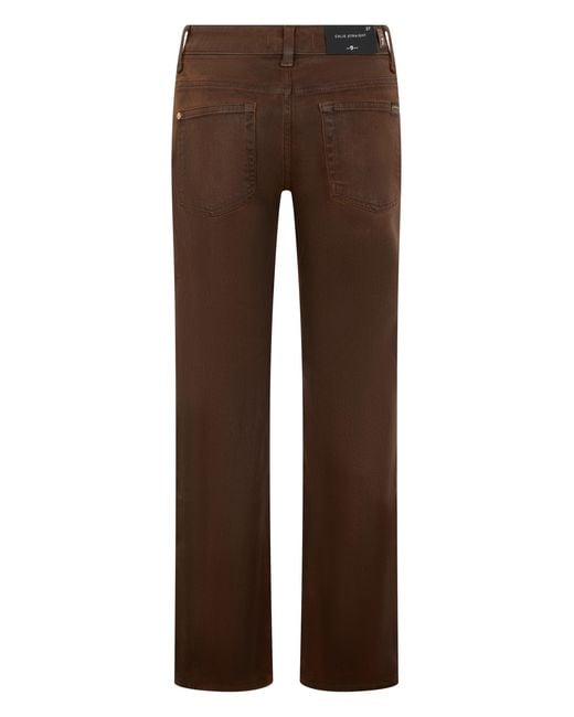 7 For All Mankind Brown Jeans Straight-Leg Cotton