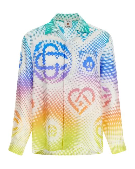 Casablanca Blue Halftone Logo Shirt for men