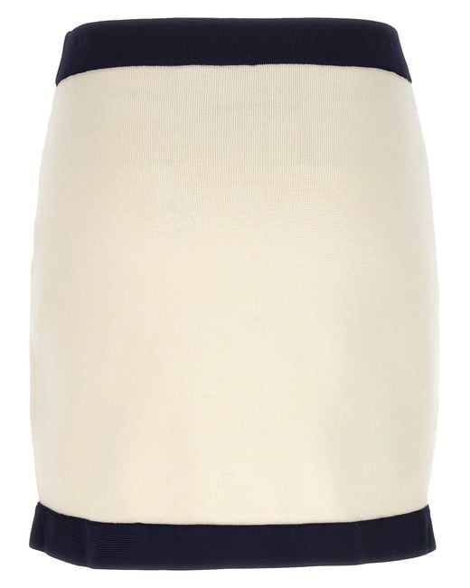 Self-Portrait Black Cream Knit Bow Mini Skirts