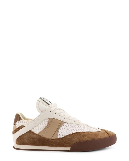 Chloé White Chloé Kick Leather Sneakers With Mesh Inserts