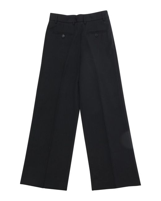 MM6 by Maison Margiela Gray Pants With Side Pockets, Hems Wool Trousers for men